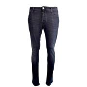 Jacob Cohën Sliten Svart Tvättad Denim Jeans Black, Herr