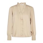 Co'Couture Feminin Frill Skjortblus Beige, Dam