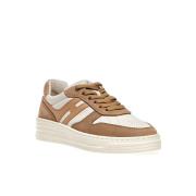 Hogan Beige Suede Basket Sneakers - Storlek 35 Beige, Dam