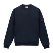 Woolrich Lätt Fleece Sweatshirt, Herr Stilfull Komfort Blue, Herr