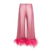 Oseree Straight Trousers Pink, Dam