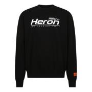 Heron Preston Tränings T-shirt, Rund Hals, Långa ärmar, Framtryck Blac...