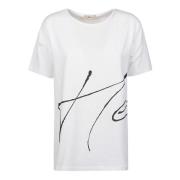 Herno 1093 Bianco/Nero T-Shirt - Stilfull Modell White, Dam