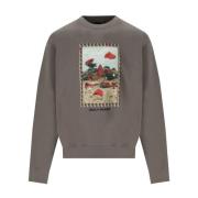 Daily Paper Taupe Oversize Sweatshirt med Logotryck Brown, Herr