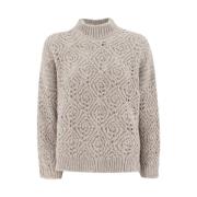 Panicale Round-neck Knitwear Beige, Dam