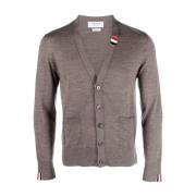Thom Browne Brun Button-Up Cardigan Sweater Brown, Herr