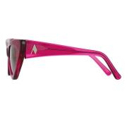 The Attico Transparent Rosa Cat-Eye Solglasögon med Röda Linser Pink, ...