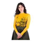 JW Anderson Genomskinlig Plisserad Underklänning Skjorta Yellow, Dam