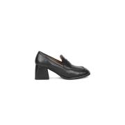 Emanuelle Vee Stiliga Läder Mocassin Klackpumps Black, Dam