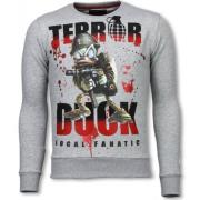 Local Fanatic Terror Duck Rhinestone Sweater - Tröjor Män - 6173G Gray...