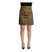 Boutique Moschino Black Gold A-line Above Knee Casual Skirt Black, Dam
