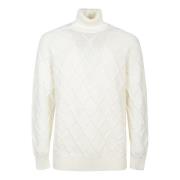 Drumohr Klassisk Turtle Neck Tröja White, Herr