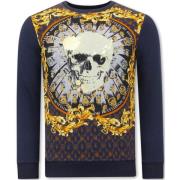 True Rise Heren Sweater met PriHerrtröjor Skull Strass - 3796 - Blant ...