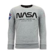 Local Fanatic Exklusiv Män s - Nasa amerikanska flaggan Gray, Herr