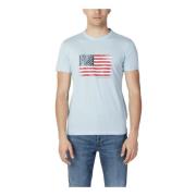 U.s. Polo Assn. Herr Ljusblå Print T-shirt Blue, Herr