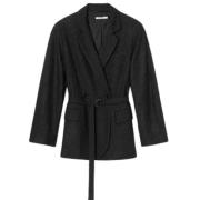 Graumann Ullblazer med Knytband Black, Dam