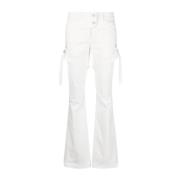 Courrèges Vita Garter-Strap Bootcut Byxor White, Dam