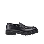 Doucal's Svarta Kalvskinn Penny Loafers Black, Herr