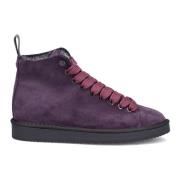 Panchic Lila Mocka Ankelboot med Rosa Snören Purple, Dam