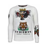 Local Fanatic Conor Notorious Tattoo Sweater White, Herr