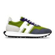 Hogan Sneakers i mocka med tekniska tyginlägg Green, Herr