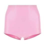 Maison Margiela Rosa Latex Culotte Shorts Pink, Dam