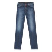 Kiton Modern Slim Fit Denim Jeans Blue, Herr