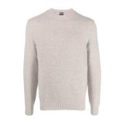 Fedeli Italiensk Cashmere Rund Hals Tröja Beige, Herr