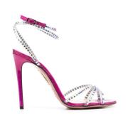 Aquazzura Fuchsia Sandaler med Smyckesdetaljer Pink, Dam