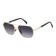 Eyewear by David Beckham Gold Black Sungles with Dark Grey Shaded Lens...