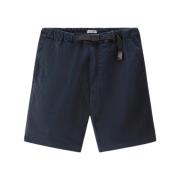 Woolrich Stretch Bomull Twill Shorts Blue, Herr