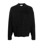 Off White Svarta Sweaters med Framsidodetalj Black, Herr