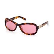 Gcds Ovala solglasögon för kvinnor i Havana med rosa linser Brown, Dam