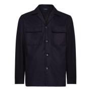 Boggi Milano Link Shirt Jacket Blue, Herr