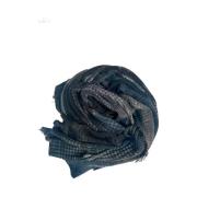 Faliero Sarti Soraya Cashmere/Nylon Halsduk, Nero Camouflage Blue, Uni...