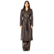 Babylon Ecopelle Trench med dubbelknäppning Brown, Dam