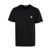 Maison Kitsuné Svart Fox Head Patch T-Shirt Black, Herr