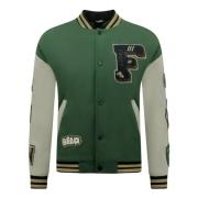 Enos Oversized Letterman Jacket - 8633 Green, Herr