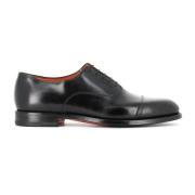 Santoni Svarta Oxford Plattor Skor Black, Herr