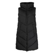 Save The Duck Quiltad huva lång gilet Black, Dam