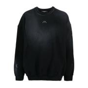 A-Cold-Wall Svarta Sweaters med Tvättad Crew Neck Black, Herr
