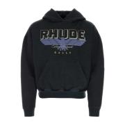 Rhude Svart bomullsweatshirt Black, Herr