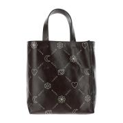 Marni Marnigram Läder Tote Bag Black, Dam