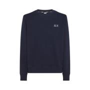 Sun68 Bomulls Crew Neck Sweater Blue, Herr