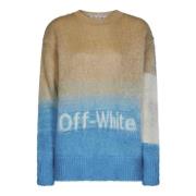 Off White Beige Tröja med Off-White Logo Beige, Dam