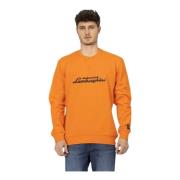 Automobili Lamborghini Orange Logo Sweatshirt för Män Orange, Herr