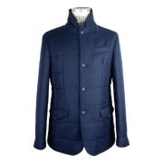 Made in Italia Blue Wool Jacket Blue, Herr