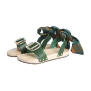 Jejia Flat Sandals Green, Dam