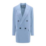Ami Paris Elegant Blå Virgin Wool Blazer Blue, Dam