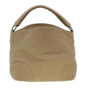 Bottega Veneta Vintage Beige Läder Bottega Veneta Intrecciato Väska Be...